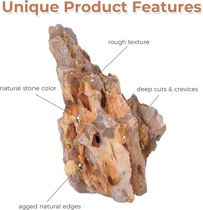 6-8 Inches Natural Dragon Stone 6 PCS Aquarium Rocks for Aquascaping, Aquarium Landscaping, Terrariums, Fish Tank Decoration, Vivariums, Paludarium, Reptile and Amphibian Enclosures-PurrikoPets