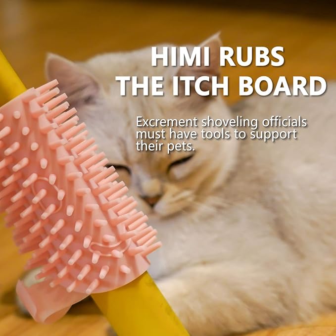 ABCOOL Cat Pet Self Grooming Comb Brush - Multi Functional Catnip Flavor Corner Massage Glove Tool for Kitten Puppy Relaxing, Extra Soft Silicone Pins Handy Hair Shedding Trimming-PurrikoPets