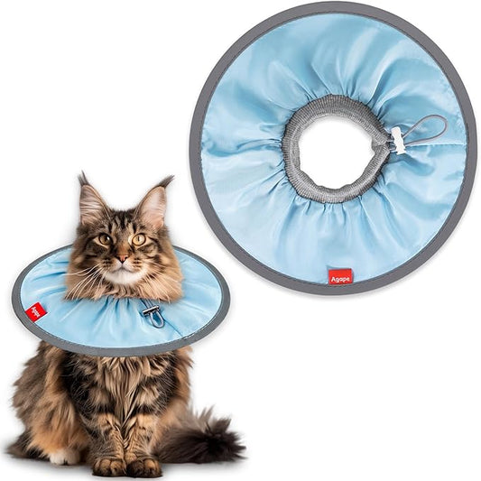 Agape Soft Cat Cone, Comfy Collar to Stop Licking & Scratching, Lightweight Recovery Collar for Cats After Surgery, Adjustable Elizabethan Collar for Neuter Recovery, Waterproof Neck Cones for Cats-PurrikoPets