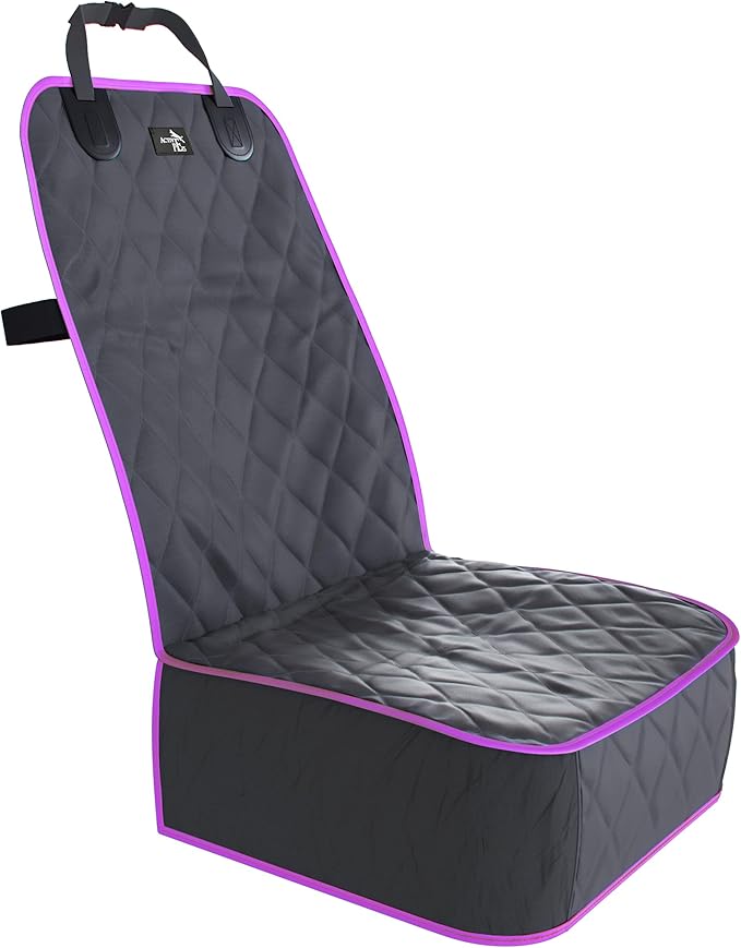 Active Pets Dog Car Seat Cover, Waterproof Front Seat Protector for SUV Truck Sedan, Pet Safety Travel Comfort System with Universal Fit, Pink-PurrikoPets