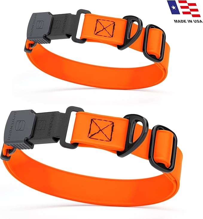 Dogline Biothane Waterproof Dog Collar with Herm Sprenger Stainless Steel Quick Release Buckle – Heavy Duty Tactical Durable Collar for Dogs – Comfortable and Safe Pet Collar, W 1" L 15-25", Orange-PurrikoPets