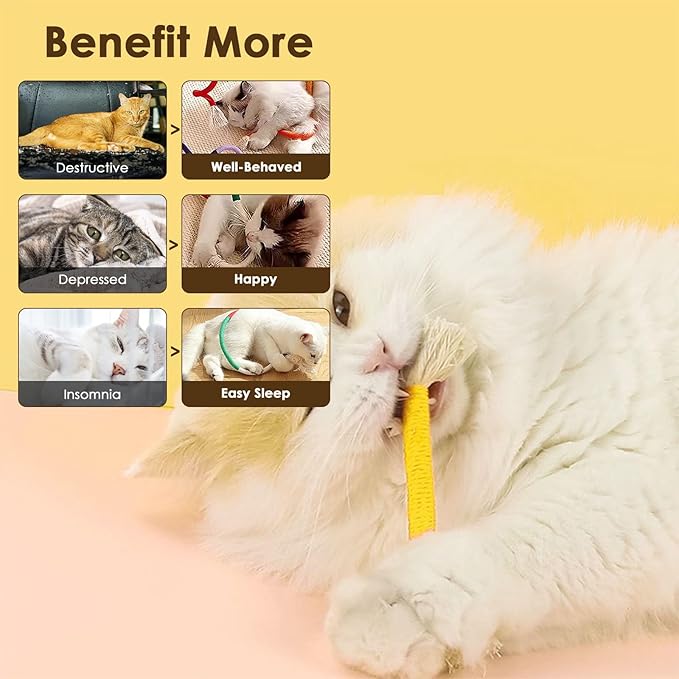 3 PCS Cotton Rope Cat Toys for Indoor Cats, Interactive Cat Rope Toys with Silvervine Fruit for Cats and Kittens, Handmade Pet Chew Toys for Teeth Cleaning-PurrikoPets