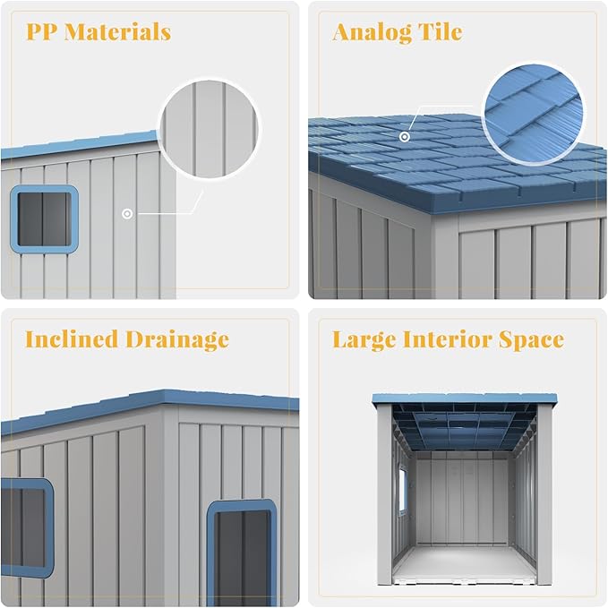 DRATO Dog House Indoor and Outdoor with Weatherproof Roof Removable Floors for Small to Middle Sized Dogs Easy to Assemble-PurrikoPets
