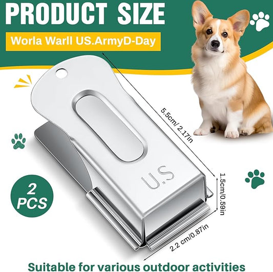 2 Pieces Brass Pet Training Clicker Signaling Cricket Clicker Metal Dog Clicker for Puppy Cats Trainer Pet Owners (Silver)-PurrikoPets