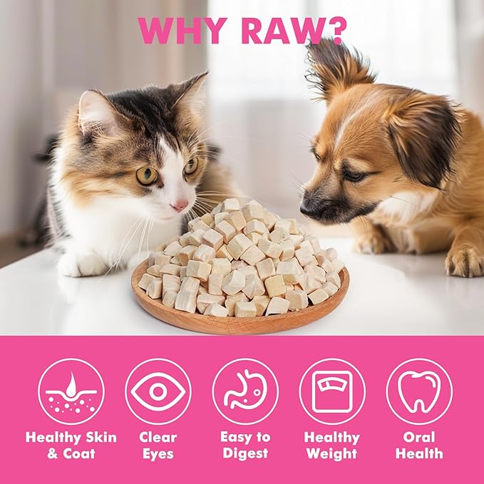 Freeze Dried Cats & Dogs Raw Treats, All Natural Single Ingredient Chicken Breast, High Protein Healthy Pet Training Treats or Food Topper, 6 oz-PurrikoPets