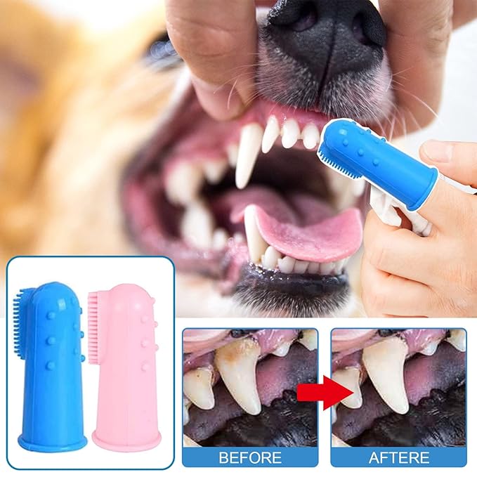 8 Pack Small Dog & Cat Toothbrush Kit, 360º Pet Toothbrush/Mini Head/Dual Head / 10000 Ultra-Soft Bristles Tooth Brush/Finger Toothbrushs for Cat Kitten Doggie Dental Care, Oral Hygiene-PurrikoPets