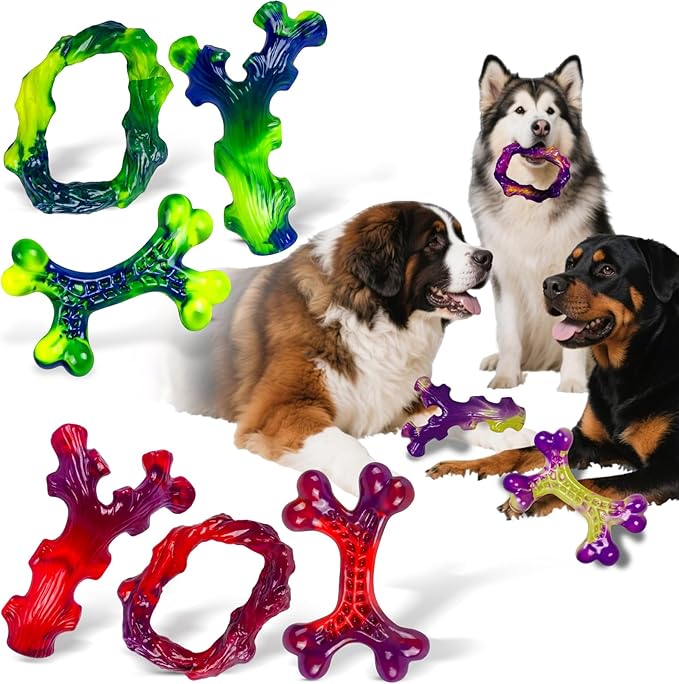 9-Pack Indestructible Dog Toys for Aggressive Chewers, Durable Chew Toys for Large Dogs, Dog Toy for Aggressive Chewer Large Breed, A Super Set for Happiness for All Dogs-PurrikoPets