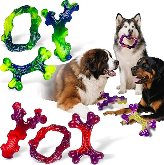9-Pack Indestructible Dog Toys for Aggressive Chewers, Durable Chew Toys for Large Dogs, Dog Toy for Aggressive Chewer Large Breed, A Super Set for Happiness for All Dogs-PurrikoPets