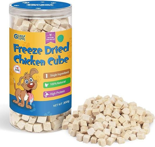 gazeupon Freeze Dried Chicken Treats for Dogs & Cats, Single Ingredient Natural and Healthy Training Treats & Food Topper, High Protein Dog Snacks,10.58 oz-PurrikoPets