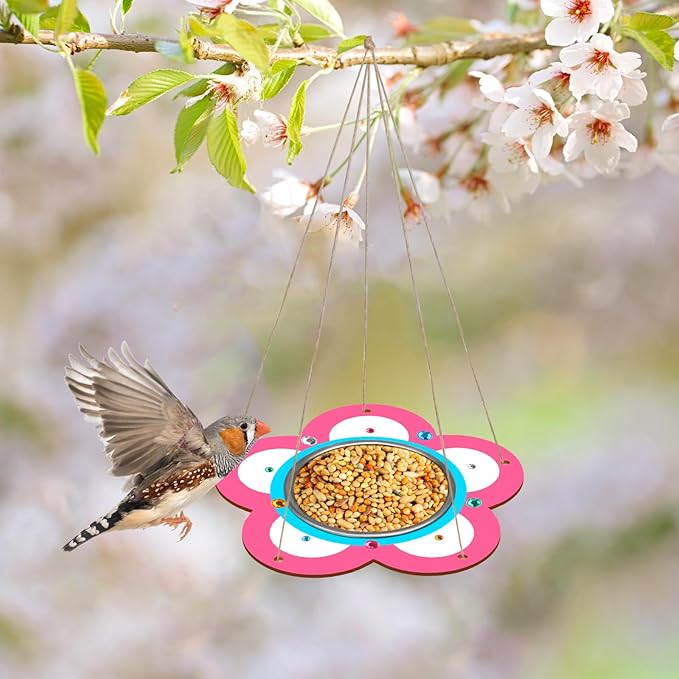 Fennoral 4 Pack Bird Feeder Kits for Kids Make Your Own Bird Feeders Wooden Art and Craft for Girls Boys Ornaments DIY to Paint Craft for Spring Garden Outdoor Decoration Summer Activities Project-PurrikoPets