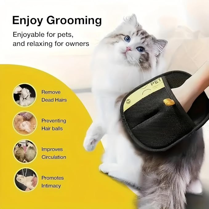2PCS Pet Hair Remover Gloves, Pet Hair Removal Tool, Reusable Removal Tool for Couch, Furniture, Carpet, Car Seat, Cat Grooming Tools-PurrikoPets