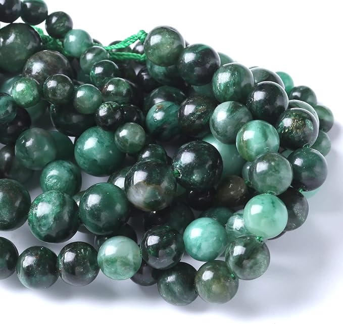 10mm 36pcs Natural Green Emerald Mica Crystal Gemstone Beads for Jewelry Making DIY Bracelet