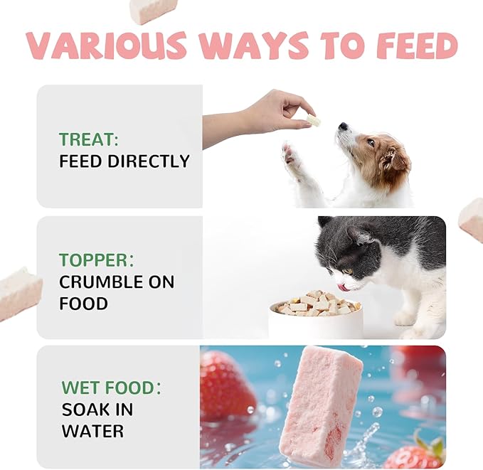 Freeze Dried Sheep Milk Yogurt Flavor with Strawberry,Gentle Sheep Milk Dog Treats for Sensitive Stomachs Puppies, 2.8 oz-PurrikoPets