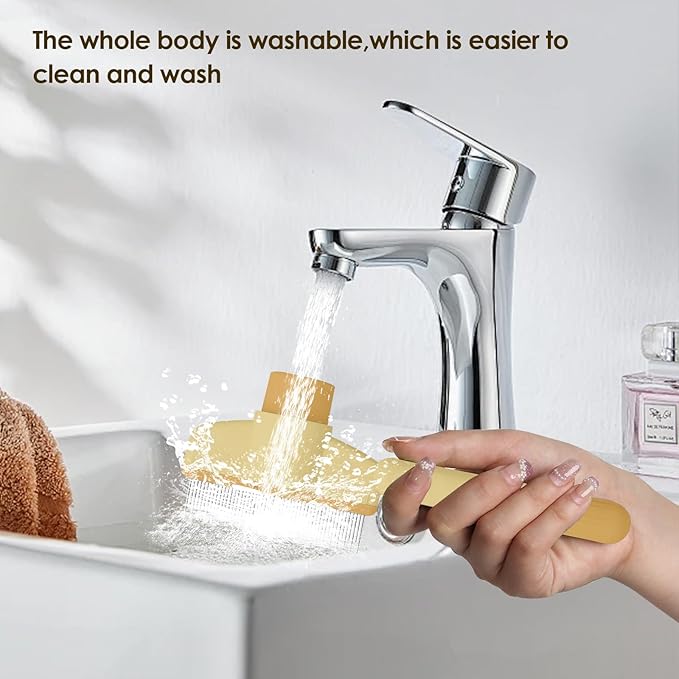 Flea Comb for Cat Hair Removal Comb, 2025 New Self-Cleaning Flea Brush for Cats and Dog, Comfort Cat Hair Removal Tool with Long & Short Stainless Steel Metal Grooming Brush(Yellow)-PurrikoPets