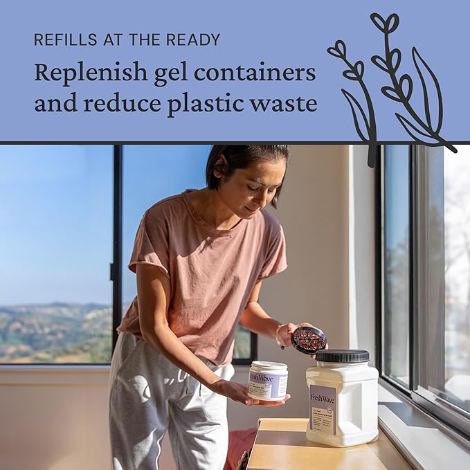 Fresh Wave Lavender Odor Removing Gel Refill, 63 oz. - Safer Odor Absorbers for Home, Natural Plant-Based Odor Eliminator, Every 15 oz. lasts 30-60 Days, For Cooking, Trash & Pets-PurrikoPets