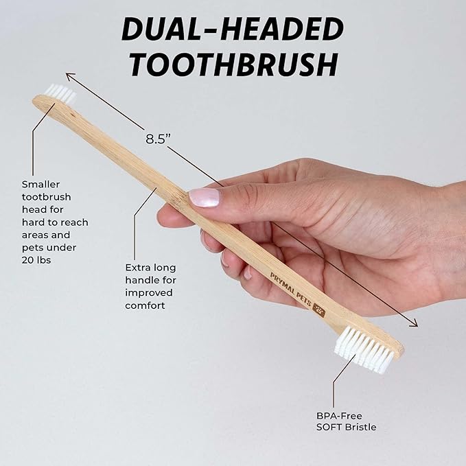 Dog Toothbrush I 4-Pack Two Sided Bamboo Toothbrush for Small and Large Dogs & Cats I Soft Bristles Gentle for Easy Dog Teeth Brushing & Dental Care-PurrikoPets
