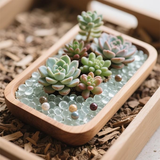 2.16LB Glass Beads Vase Filler Aquarium Gravel Decor Flat Glass Marbles Gems Pebbles Fish Tank Rocks Home Decorative Art Craft - Clear-PurrikoPets