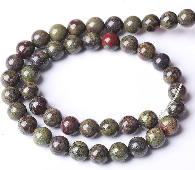 120PCS 6mm Natural Dragon Blood Jasper Beads Round Loose Energy Healing Stone Beads for Jewelry Making DIY Bracelet 32" 2 Strands