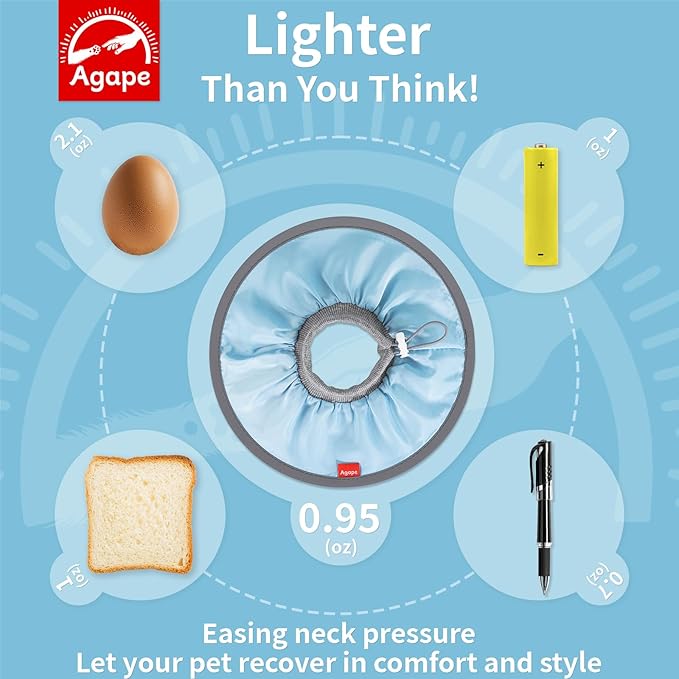 Agape Soft Cat Cone, Lightweight Recovery Collar for Cats to Stop Licking and Scratching After Surgery, Comfy Kitten Cone for Wound Care, Cute E Collar Alternative for Small, Medium, and Large Cats-PurrikoPets