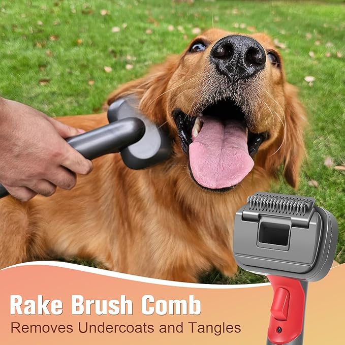 FUNTECK 2-in-1 Dog Hair Vacuum Brush for Grooming & Shedding Compatible with Dyson Gen5, V15, V12, V11, V10, V8, V7 – Removes Loose Hair, Dander, Undercoat & Tangles – Self-Cleaning Design-PurrikoPets
