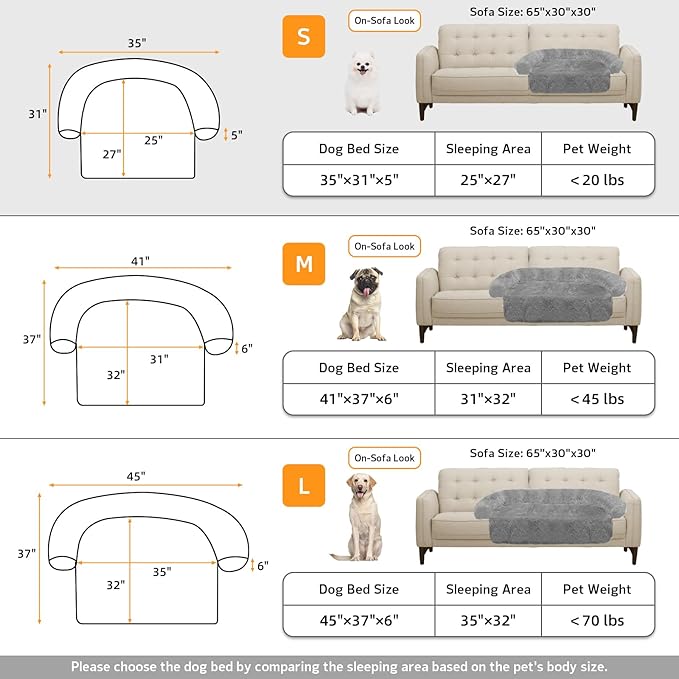 GGIB Calming Dog Bed Fluffy Plush Dog Mat for Furniture Protector with Removable Washable Cover for Large Medium Small Dogs and Cats (Small,Grey)-PurrikoPets