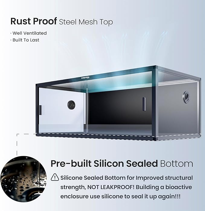 85 Gallon Reptile Tank, Front Opening Snake Tank for Easy Maintenance, Reptile Enclosure with Top Screen Ventilation 48''x24''x18''-PurrikoPets