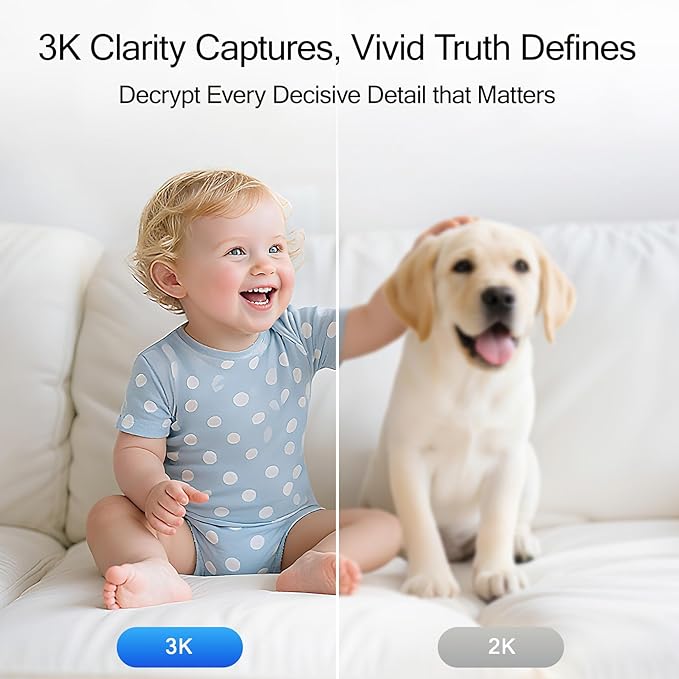 3K Pet/Dog Camera Indoor w/Phone App, No Monthly Fee 64GB Local Storage & AI Tracking Face ID, 2.4/5GHz WiFi Cameras for Home Security Baby Monitor, Pan/Tilt, 2-Way Talk-PurrikoPets