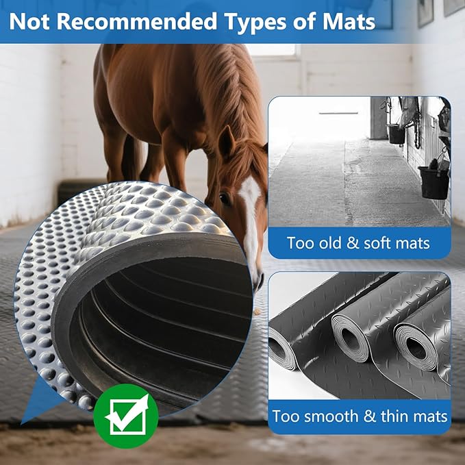 2 Piece Mat Movers Set, Heavy Duty Rubber Mat Grippers for Horse Stalls, Gym, Barn, Trailer, Stall Mat Handlers with Strong Handle and Plastic Teeth, Effortless Mat Puller for Tack Room, Barn-PurrikoPets