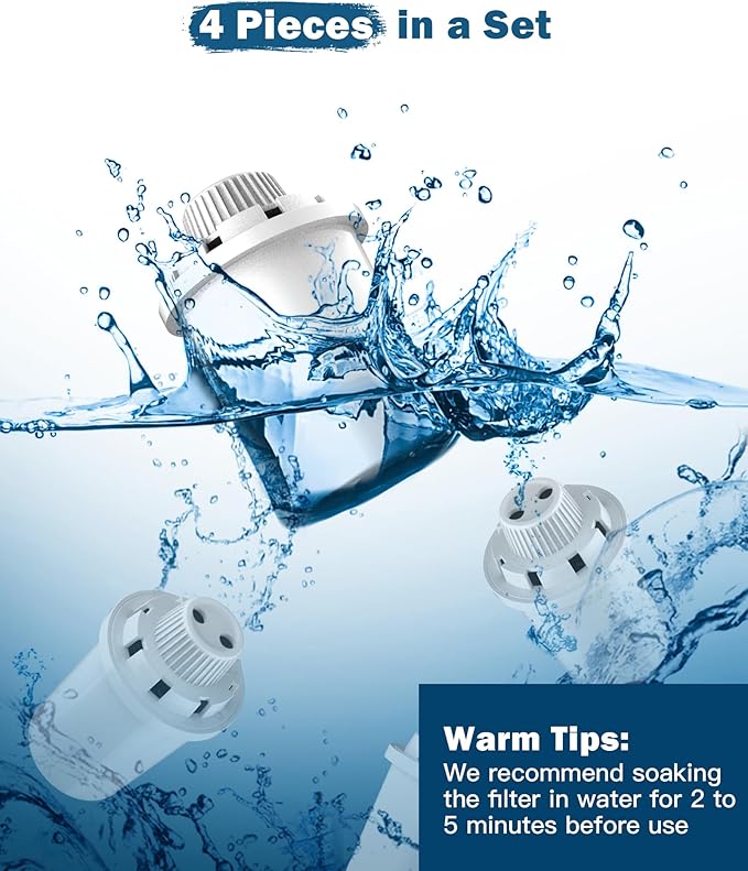 Dog Water Fountain Filters Replacement 4 Packs, 2 Months Set of Replacement Filters for Large Pet Cat Water Fountain Dog Water Bowl Dispenser, Compatible with D2341/D2223/D2322/D2340 Models-PurrikoPets