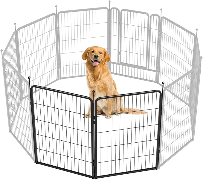 FXW Rollick Unleashed Dog Playpen for Indoor, Yard, RV Camping, 40 inch 2 Panels for Medium and Large Dogs, Black│Patented-PurrikoPets