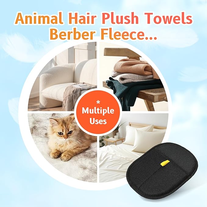 2pcs - Pet Hair Removel Glove for Cats & Dogs, Electrostatic Pet Hair Removal Gloves for Couch, Cat Grooming Gloves, Reusable Cat and Dog Hair Removel for Sofas, Furniture, Carpets and Curtains-PurrikoPets