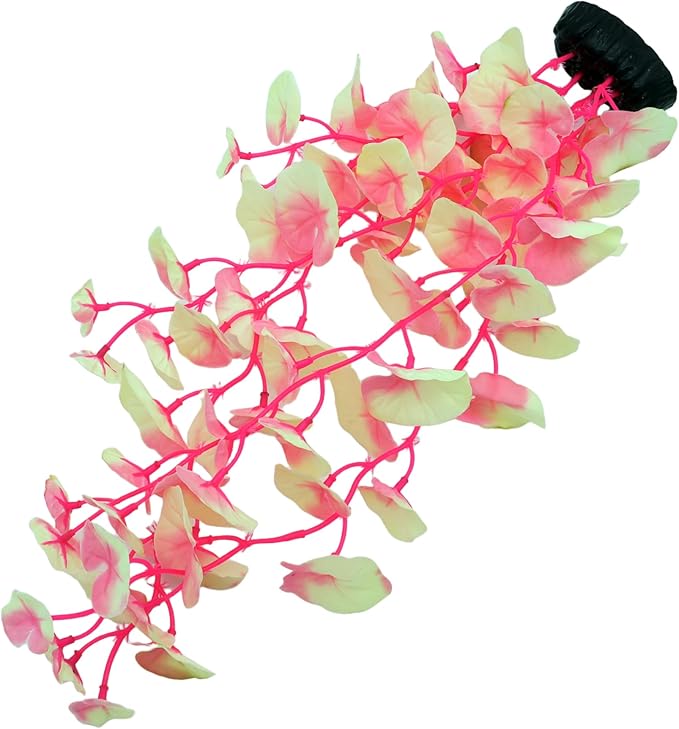 16 Inch Aquarium Fish Tank Plant Betta Fish Tank Decor,2 Pack Silk Aquarium Plants for Aquarium Decoration (White-Pink)-PurrikoPets