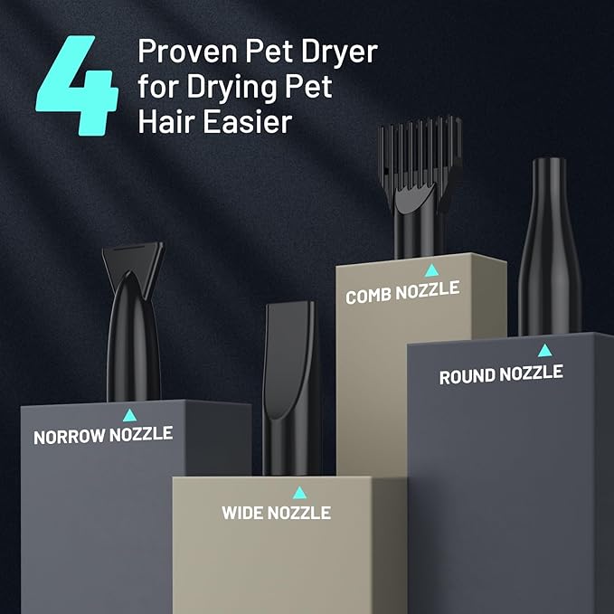 Dog Dryer High Velocity Dog Hair Dryer with 4 Nozzles 5.2HP/3800W (Professional Super Cyclone), Stepless Adjustable Speed Temperature Dogs Grooming Blow Dryer with Heater for Pets Hair Dryer, Yellow-PurrikoPets