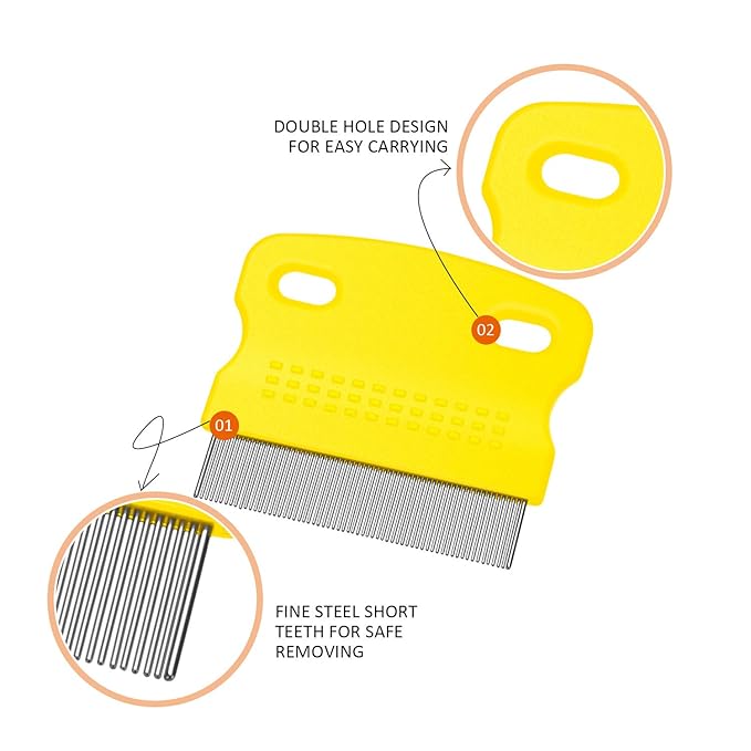 6 Pieces Pet Lice Combs Dog Grooming Flea Cat Tear Stain Comb for Removal Dandruff, Hair Stain, Nit(Pink, Green, Purple, Yellow)-PurrikoPets