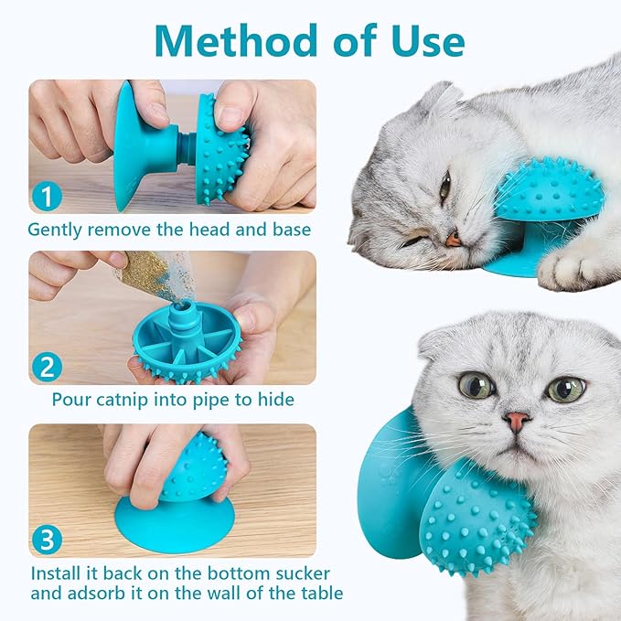 3-Pack Cat Scratcher cat self groomer for Loose Fur Removal, Catnip Massager, Massage Combs for Short & Long Fur Cats and Kittens-PurrikoPets