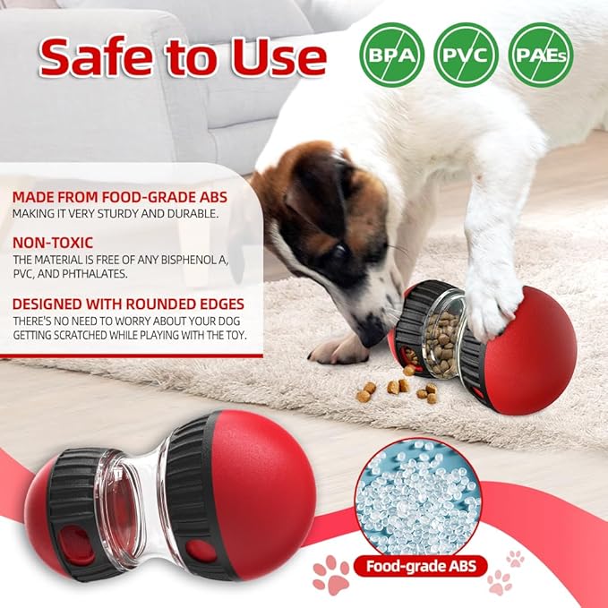Dog Puzzle Toys, Rolling Treat Dispensing Ball, Brain Stimulation & Slow Feeder, Dog Enrichment Toys to Keep Them Busy (2PCS: Red+Green)-PurrikoPets