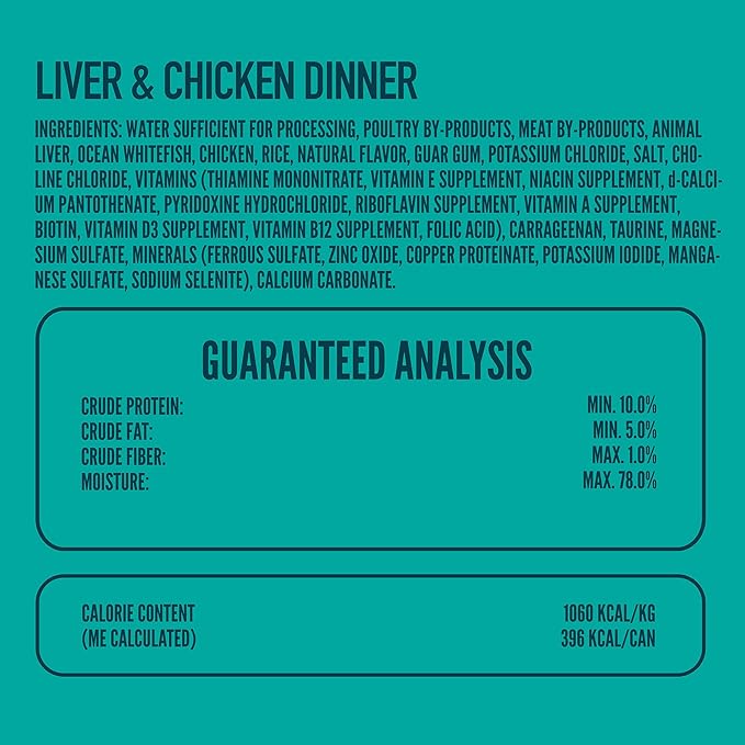 A Strong Heart Canned Wet Cat Food, Liver & Chicken Dinner - 13.2 oz Cans (Pack of 12), Made in The USA with Real Chicken & Liver-PurrikoPets