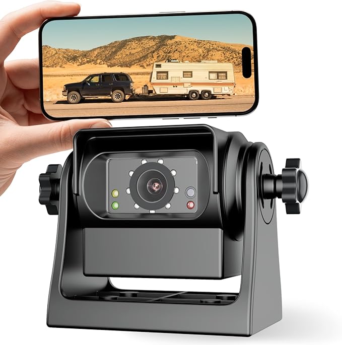 EWAY WiFi Magnetic Hitch Wireless Backup Rear/Front View Camera Rechargeable Battery for Easy Hitching of Gooseneck Horse Boat Travel Trailer/Fifth Wheels/RV/Camper Reverse for iPhone iPad Android-PurrikoPets