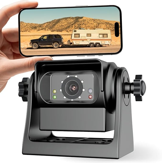 EWAY WiFi Magnetic Hitch Wireless Backup Rear/Front View Camera Rechargeable Battery for Easy Hitching of Gooseneck Horse Boat Travel Trailer/Fifth Wheels/RV/Camper Reverse for iPhone iPad Android-PurrikoPets