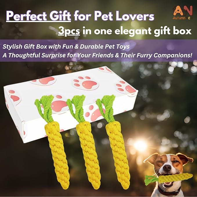 3PCS Yellow Woven Pet Chew Set, Puppy Teething Chews, Dog Chew Accessories, Cat Interactive Chews, Durable Braided Chews for Pets-PurrikoPets