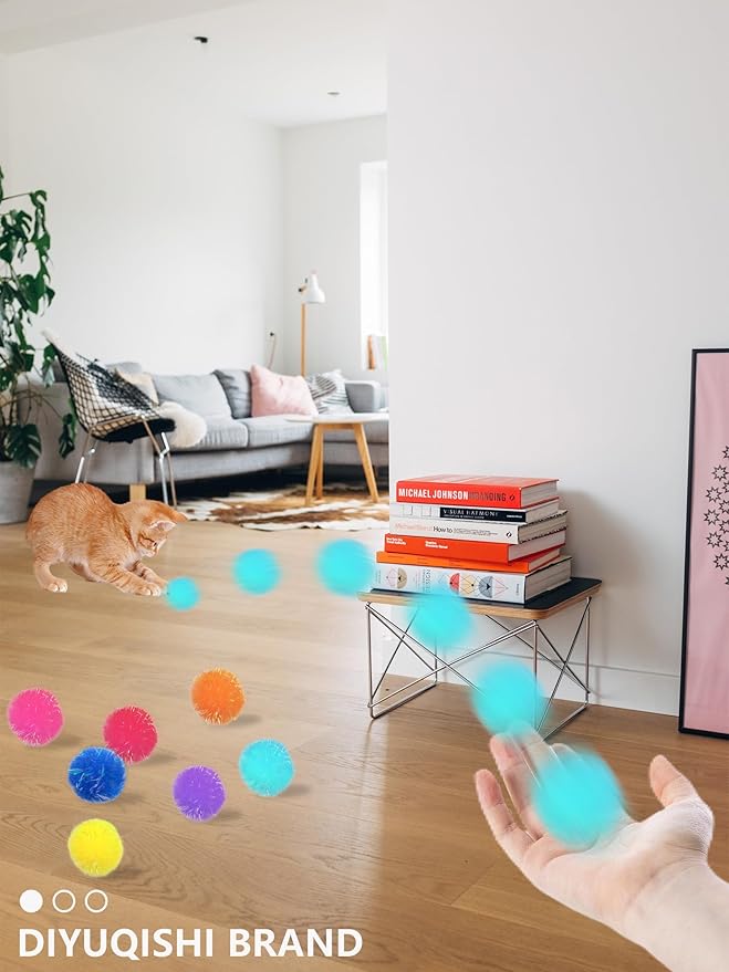 50-Pack Soft Cat Toy Balls – Fun Playtime & Exercise for All Cats (1.5 inch, Cat Toys Mega Set)-PurrikoPets