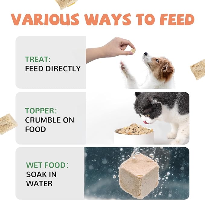 Freeze Dried Salmon Cat Treats, Single Ingredient Raw Cat Food Toppers, Healthy Training Treats for Dogs, Cats, 3.8 oz-PurrikoPets