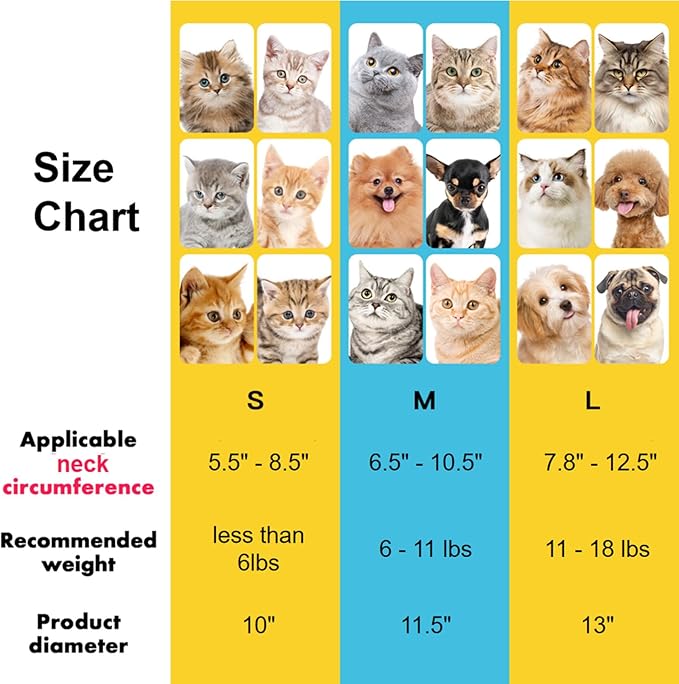 EWES Cat Cone Collar Soft L Size Alternative Neck Cones to Stop Licking Kitten Comfy Elizabethan Collars After Surgery Neuter Dog Donut Collar for Pet e Collar Recovery Shame-PurrikoPets