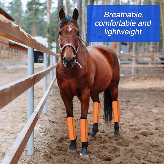 8 Pcs Mesh Fly Boots for Horse Breathable Mesh Horse Boots Protective Horse Leg Wraps Horse Leggings for Preventing Flies and Mosquitoes Bites (Light Pink, Dark Pink)-PurrikoPets