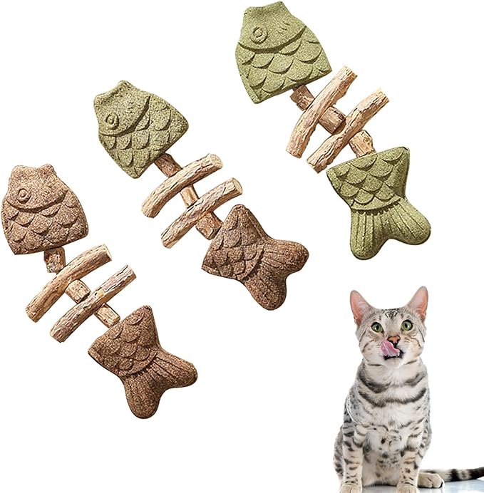 3 Pack Catnip Toys, Healthy Cat & Kitten Teeth Cleaning Dental Chew Toy, Contain Catnip, Natural Silvervine, and Gall Fruit, Interactive Cat Toys for Indoor Cats, are Edible for All Cats Breeds-PurrikoPets
