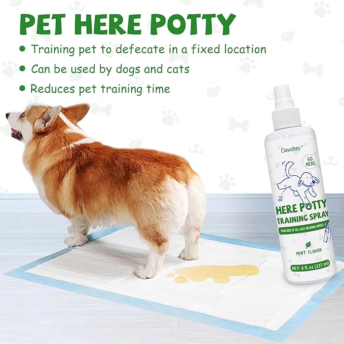 Dog Potty Spray Set, No-Go Spray & Potty Training Spray, Puppy Essentials, Stops Urination & Marking, Indoor and Outdoor Use (8 fl oz) Large Capacity, More Suitable for Multi-Dog Households-PurrikoPets