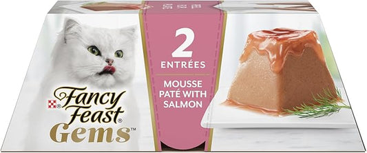 Fancy Feast Gems Pate Cat Food Mousse With Salmon and a Halo of Savory Gravy Cat Food - (Pack of 8) 4 oz. Boxes-PurrikoPets