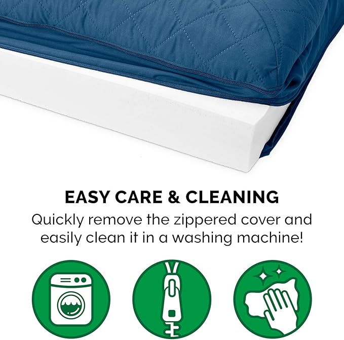 Furhaven Orthopedic Dog Bed for Large Dogs w/ Removable Bolsters & Washable Cover, For Dogs Up to 125 lbs - Quilted Sofa - Navy (Blue), Jumbo Plus/XXL-PurrikoPets