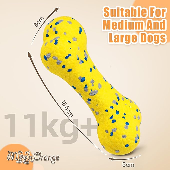 2Pcs Upgrade Bone Dog Balls+Rugby Dogs Toys for Aggressive Chewers, Indestructible Tennis Balls for Dogs (Yellow)-PurrikoPets