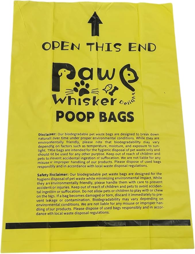 Dog Poop Bag, Biodegradable, Waste Bags with Dispensers, Guaranteed Leak Proof and Extra Thick, Certified Home Compostable, Plant-Based Dog Waste Bags, Eco-Friendly, 240 counts 16 rolls (Yellow, 16)-PurrikoPets